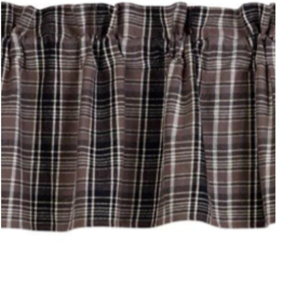 Hiend Whistler Plaid Flannel Valance Window Black Gray 84 in. x 18 in. Cotton - Picture 2 of 3